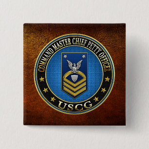 [500] CG: Command Master Chief Petty Officer (CMC) 2 Inch Square Button