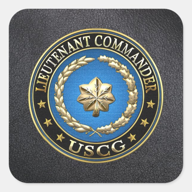 [500] CG: Lieutenant commander (LCDR) Square Sticker (Front)