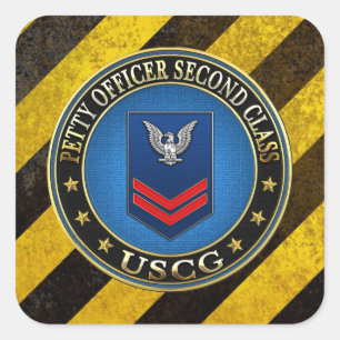 [500] CG: Petty Officer Second Class (PO2) Square Sticker