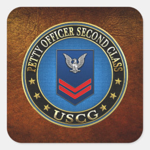 [500] CG: Petty Officer Second Class (PO2) Square Sticker