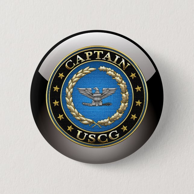 [500] Coast Guard: Captain (CAPT) 2 Inch Round Button (Front)