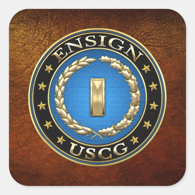 [500] Coast Guard: Ensign (ENS) Square Sticker (Front)