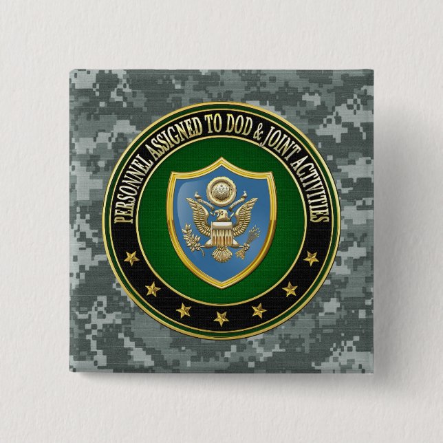 [500] DOD & Joint Activities CSIB Special Edition 2 Inch Square Button (Front)