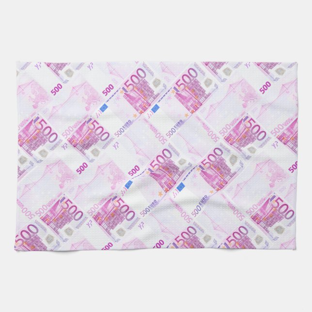 500 euro pattern kitchen towel (Horizontal)