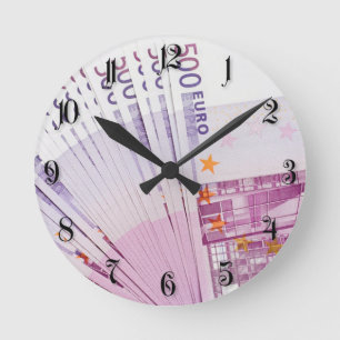 500 euros round clock