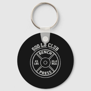 500 Lbs Pound Bench Press Club Gym Weightlifting P Keychain