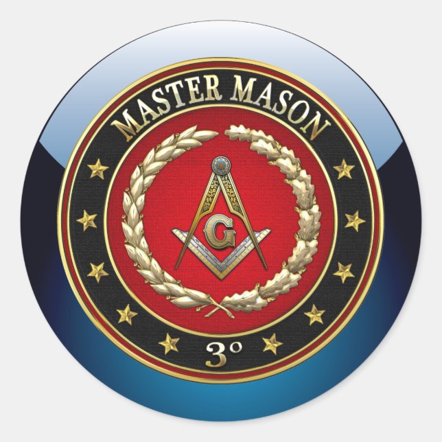 [500] Master Mason, 3rd Degree [Special Edition] Classic Round Sticker (Front)