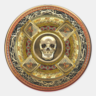 [500] Mictlantecuhtli – Aztec God of Death Classic Round Sticker
