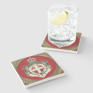 [500] Order of Malta - SMOM Coat of Arms Stone Coaster