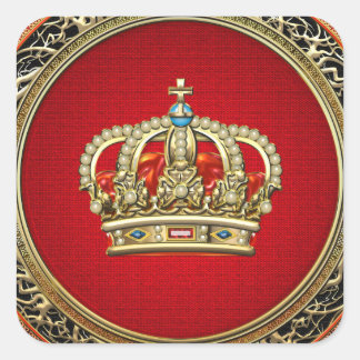 [500] Prince-Princess King-Queen Crown [Belg.Gold] Square Sticker