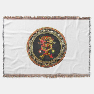 [500] Red and Yellow Dragons Throw Blanket