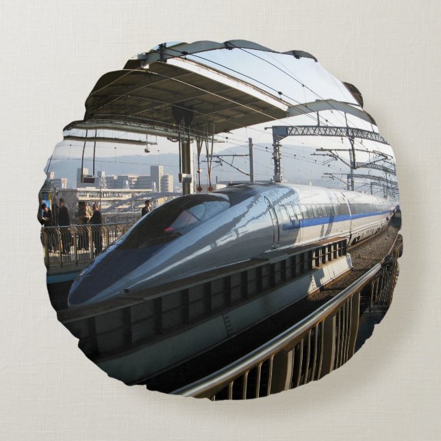 500 Series Shinkansen 新幹線 Bullet Train Round Pillow (Front)
