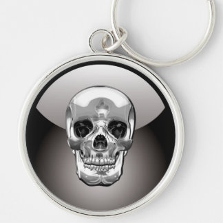 [500] Silver Human Skull Keychain