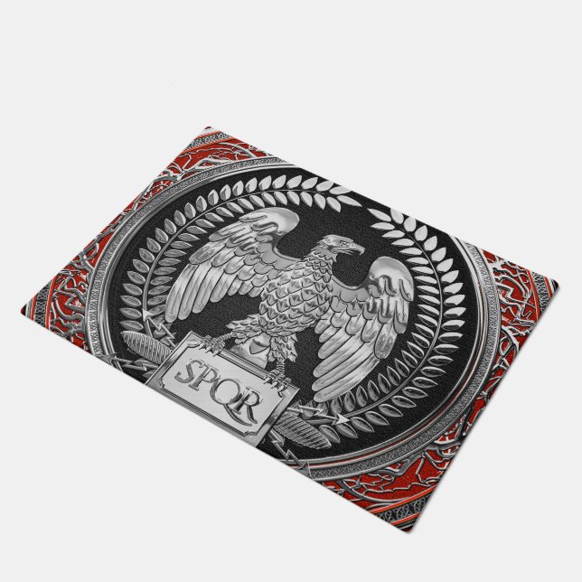 [500] Silver Roman Imperial Eagle Doormat (Angled)