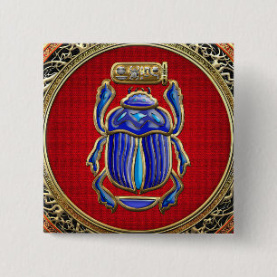 [500] Treasure Trove: Ancient Egyptian Scarab 2 Inch Square Button