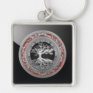 [500] Treasure Trove: Celtic Tree of Life [Silver] Keychain