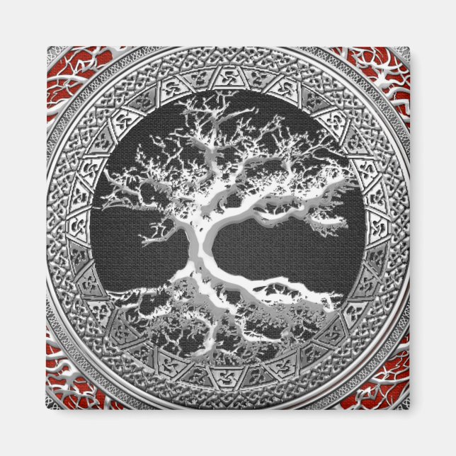 [500] Treasure Trove: Celtic Tree of Life [Silver] Magnet (Front)