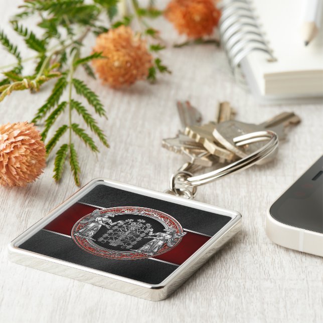 [500] Two Silver Ninurtas with Tree of Life Keychain (Side)