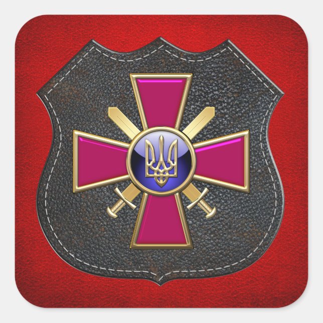 [500] Ukrainian Ground Forces Emblem Square Sticker (Front)