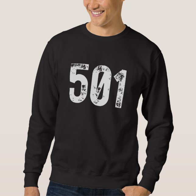 501 Area Code Little Rock AR Mobile Telephone Area Sweatshirt (Front)