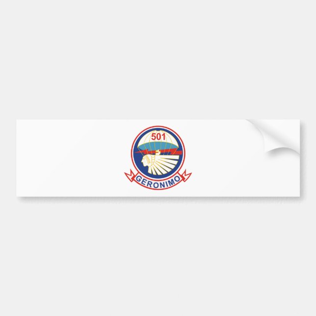 501st Parachute Infantry Regiment (PIR) Insignia Bumper Sticker (Front)