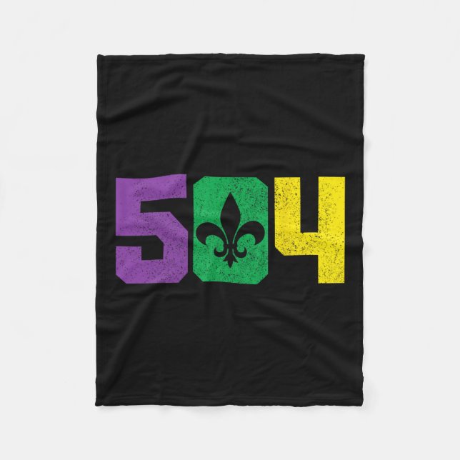 504 Area Code Pride Nola New Orleans Louisiana Mar Fleece Blanket (Front)
