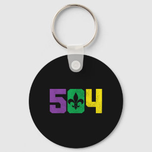 504 Area Code Pride Nola New Orleans Louisiana Mar Keychain