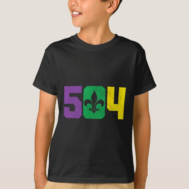 504 Area Code Pride Nola New Orleans Louisiana Mar T-Shirt (Front)