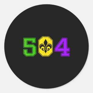504 Mardi Gras New Orleans Louisiana Carnival Men  Classic Round Sticker