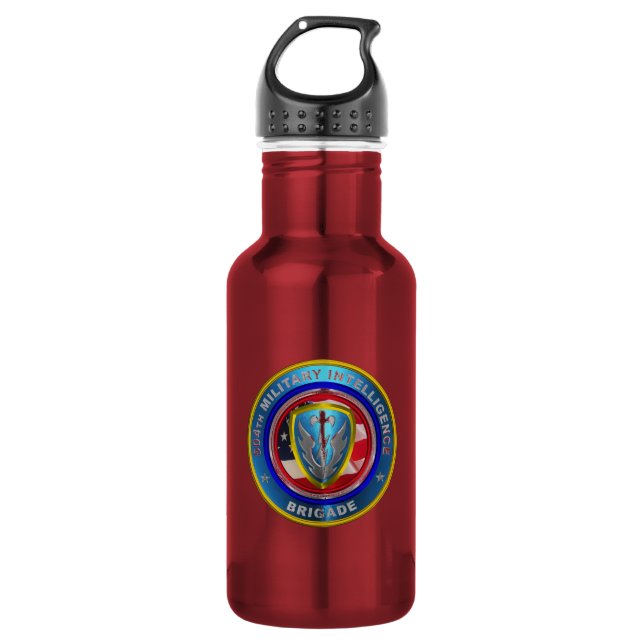 504th MI  Military Intelligence Brigade  532 Ml Water Bottle (Front)