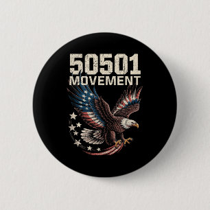 50501 American Flag In Flight Eagle With Stars Tan 2 Inch Round Button