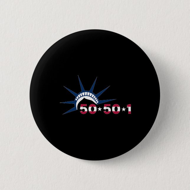 50501 Protest Movement Statue Of Liberty Against T 2 Inch Round Button (Front)