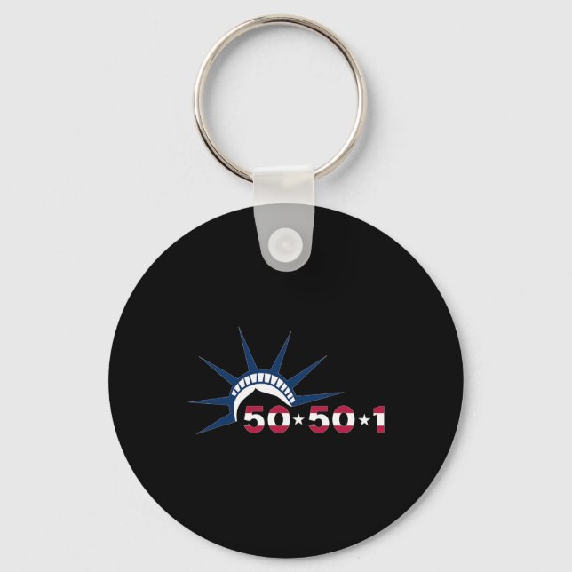 50501 Protest Movement Statue Of Liberty Against T Keychain (Front)