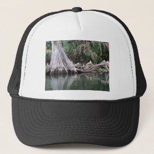 507a cypress tree knees reflected trucker hat