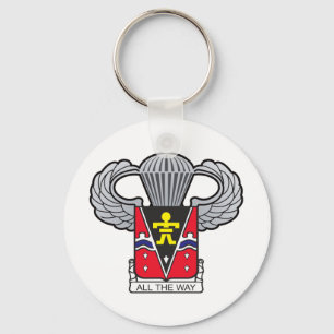509th Airborne Crest with Airborne Wings Keychain