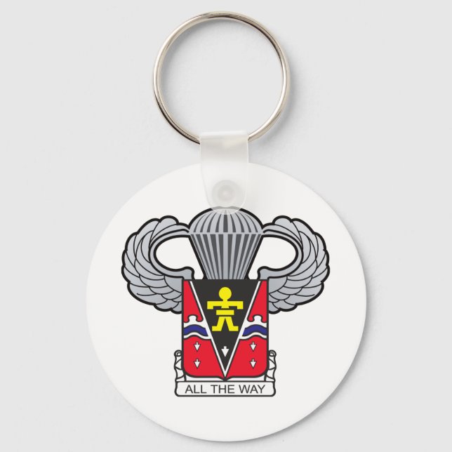 509th Airborne Crest with Airborne Wings Keychain (Front)