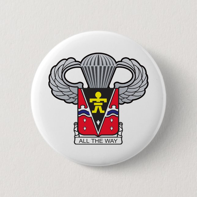 509th Airborne with Airborne Wings 2 2 Inch Round Button (Front)