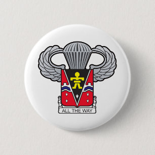 509th Airborne with Airborne Wings 2 Inch Round Button