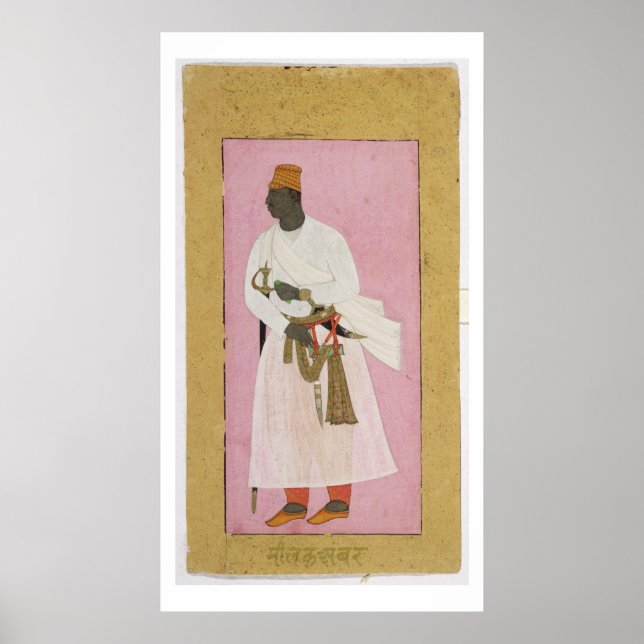 50.14/8 Portrait of Malik Amber, inscribed in Deva Poster (Front)