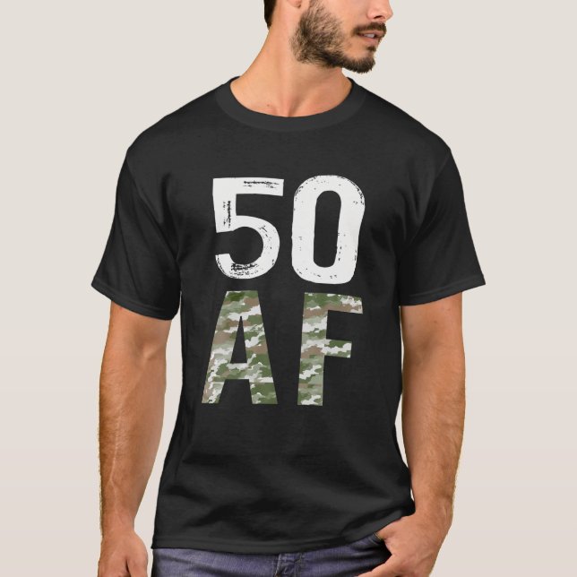 50 AF Vintage 50Th Birthday Military T-Shirt (Front)