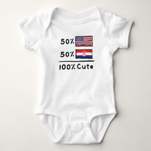 50% American 50% Croatian 100% Cute Croatia USA Fl Baby Bodysuit