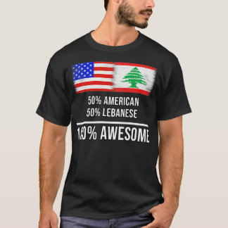 50 American 50 Lebanese 100 Awesome Gift for Leban T-Shirt
