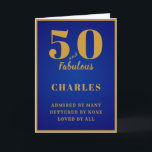 50 and Fabulous 50th Birthday Father Son Granddad Card<br><div class="desc">Easily customize the text to the front and the interior of this birthday card using the template provided. Part of the setting standards range of greeting cards.</div>