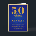 50 and Fabulous 50th Birthday Father Son Granddad Card<br><div class="desc">Easily customize the text to the front and the interior of this birthday card using the template provided. Part of the setting standards range of greeting cards.</div>