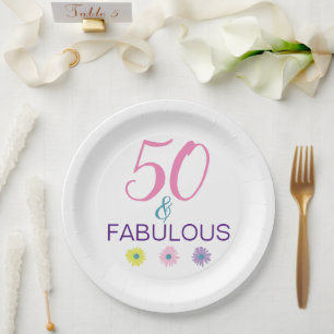 50 and Fabulous 50th Birthday Fun Paper Plate
