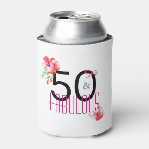 50 and Fabulous 50th Birthday Gift Can Cooler