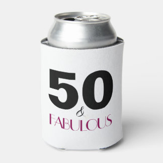 50 and Fabulous 50th Birthday Gift Can Cooler