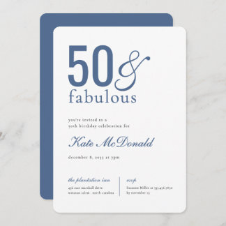 50 and Fabulous 50th Birthday Invitation