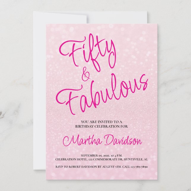 50 and Fabulous | 50th Birthday Invitation (Devant)