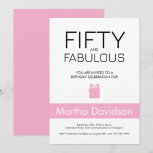 50 and Fabulous   50th Birthday Invitation
